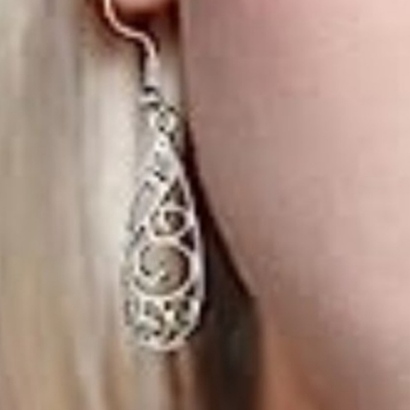 Scroll Tear Drop Earrings NWT - Picture 2 of 2